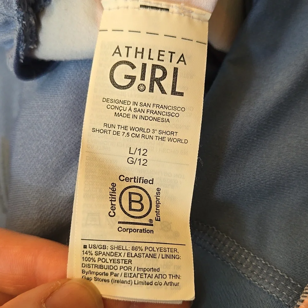 Athleta Girl Run The World Shorts, Girls Large, Great Condition